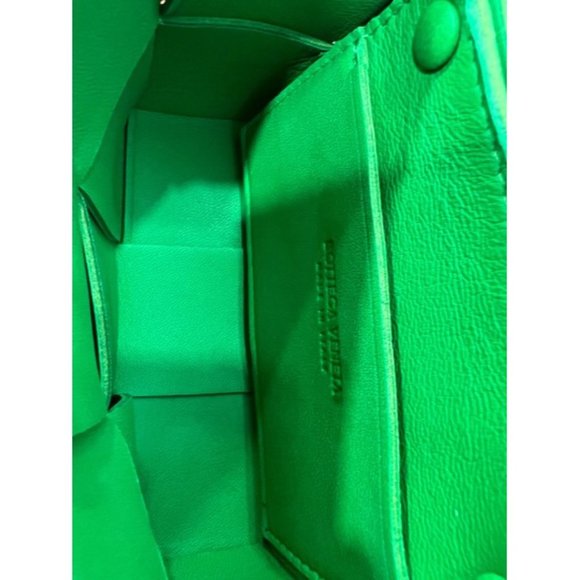 Bottega Veneta Candy Mini Cassette Parakeet Green Lambskin Leather Bag - Picture 11 of 12